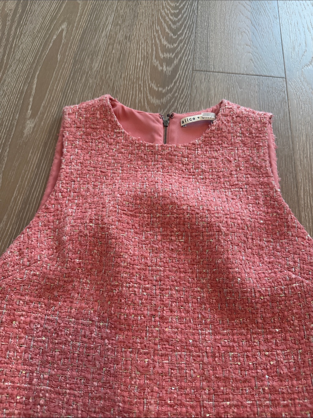 Alice + Olivia Coley Pink Tweed Dress — image 2 of 7